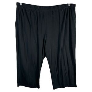 All American‎ Comfort Plus Size 4X Petite Pants Cropped Black Elastic Waist 1389